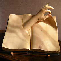 Holzskulptur Buch - Nino Orlandi