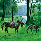 Skulptur - Pferde aus Treibholz