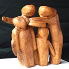 Speckstein Skulptur - Familie