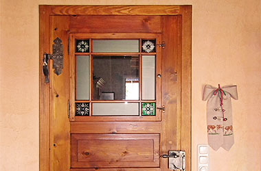 Antike Zimmertür mit Glaselementen